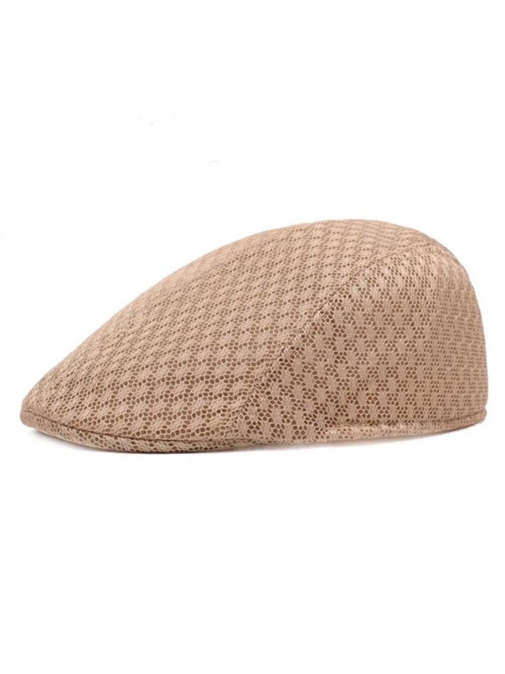 Khaki Newsboy Cap Flat Ivy Driving Golf Cabbie Hat Breathable Casual Outdoor
